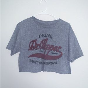 Dr Pepper classic grey cropped tee shirt